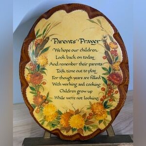 Parents Prayer Vintage Wood Wall Plaque